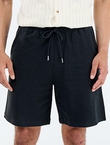 Bermuda à la taille élastiquée + cordons