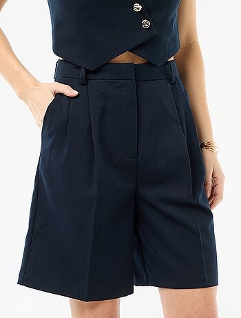 Bermuda à pinces taille haute