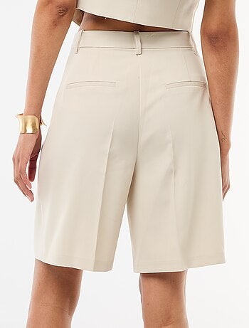 Bermuda à pinces taille haute