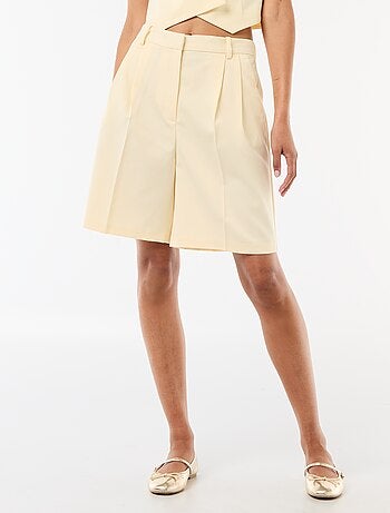 Bermuda à pinces taille haute