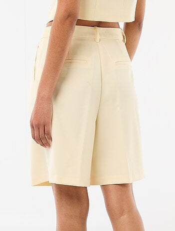 Bermuda à pinces taille haute