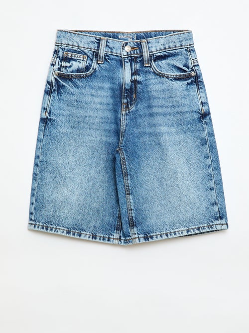 Bermuda baggy denim en coton - Kiabi