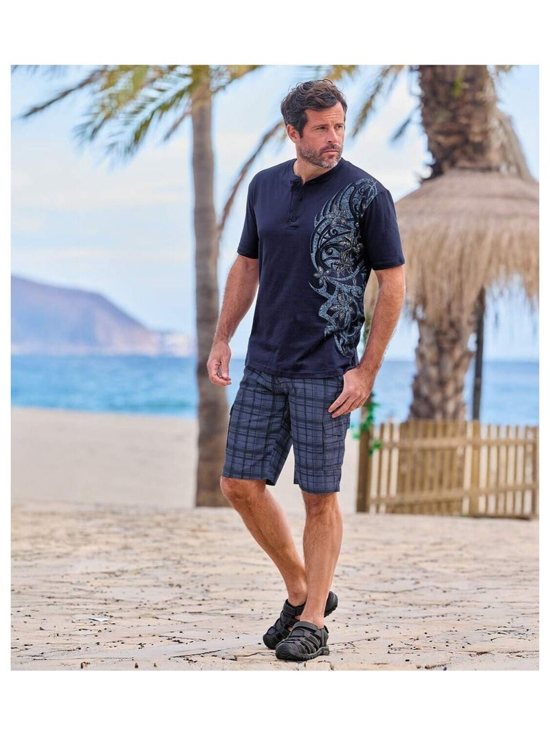 Bermuda Cargo - ATLAS FOR MEN Bleu - Kiabi