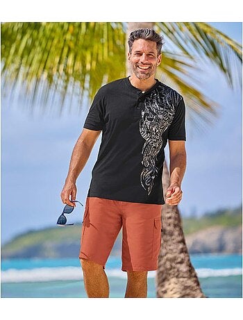 Bermuda Cargo Microfibre Terracotta - Atlas For Men