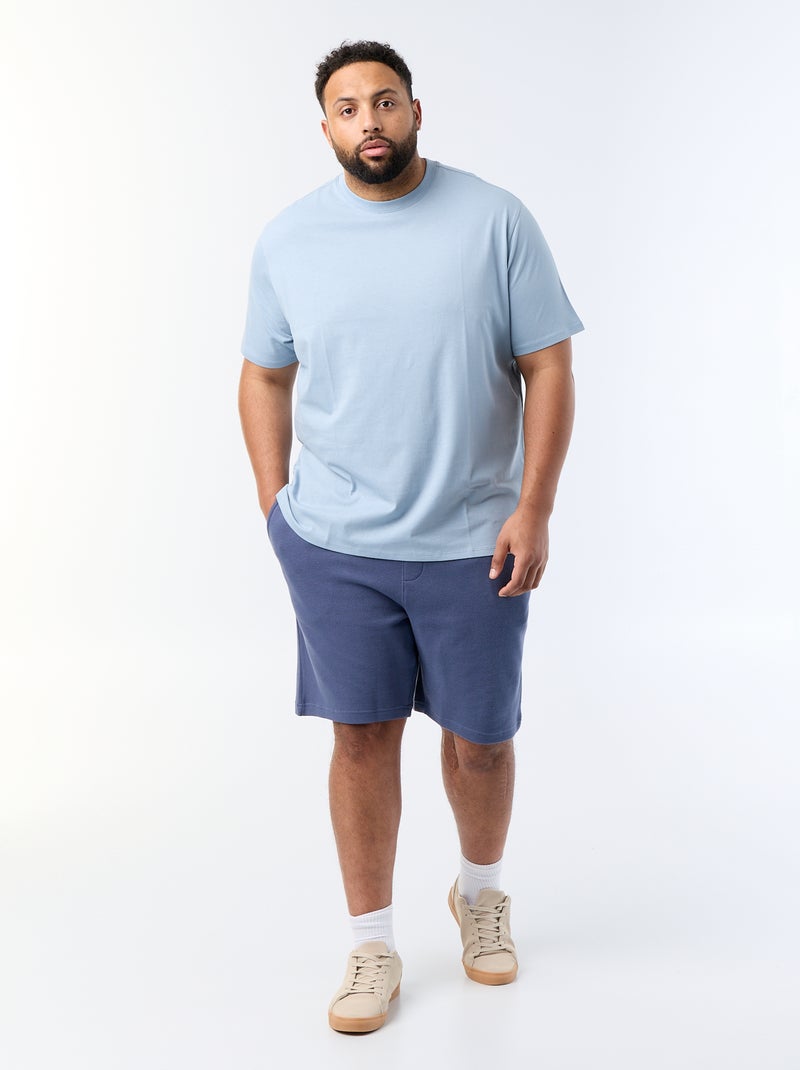 Bermuda chino à la taille élastiquée Bleu - Kiabi