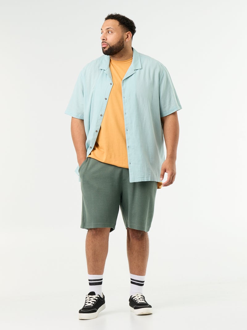 Bermuda chino à la taille élastiquée Vert - Kiabi