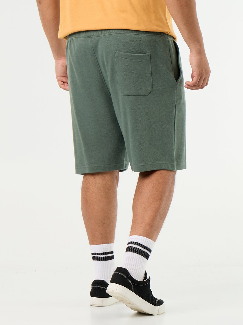 Bermuda chino à la taille élastiquée Vert - Kiabi