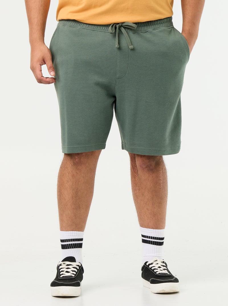 Bermuda chino à la taille élastiquée Vert - Kiabi