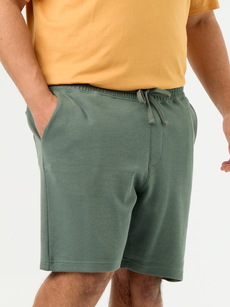 Bermuda chino à la taille élastiquée Vert - Kiabi