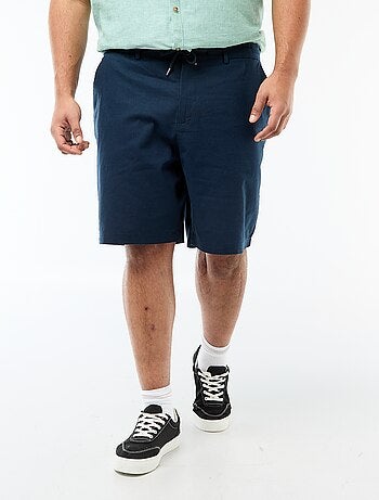 Bermuda chino avec ouverture boutonnée + zippée + liens de serrage