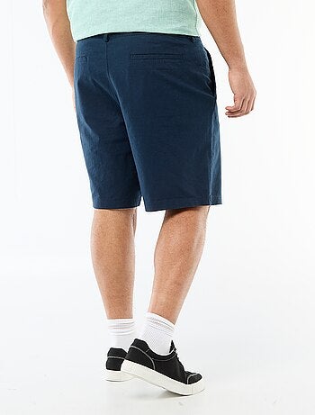 Bermuda chino avec ouverture boutonnée + zippée + liens de serrage