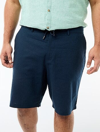 Bermuda chino avec ouverture boutonnée + zippée + liens de serrage