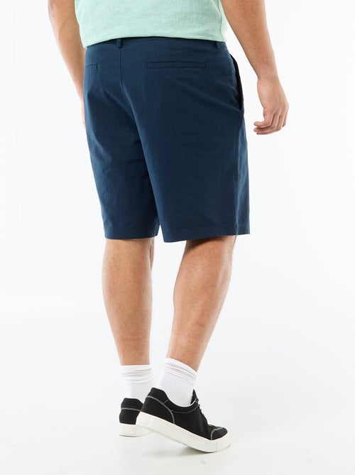 Bermuda chino avec ouverture boutonnée + zippée + liens de serrage - Kiabi
