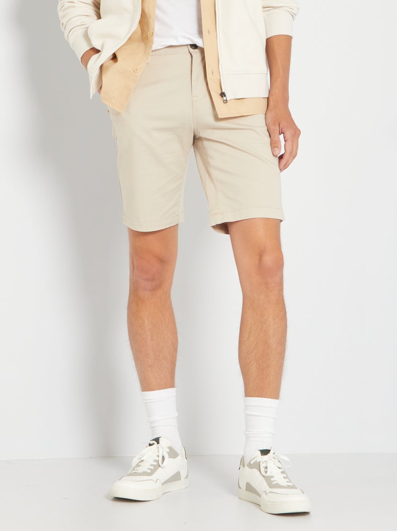 Bermuda chino beige crème - Kiabi