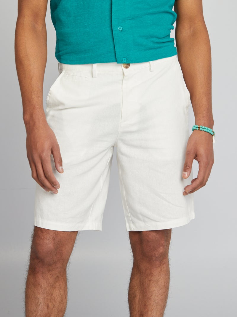 Bermuda chino blanc - Kiabi