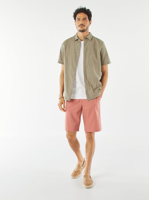 Bermuda chino en lin mélangé - Kiabi