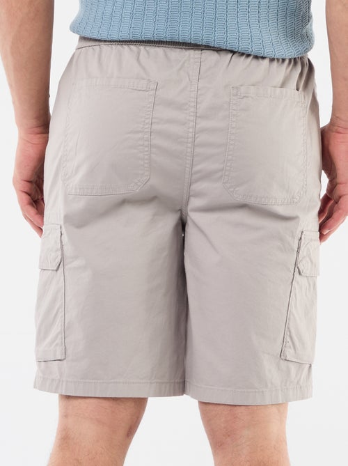 Bermuda chino en popeline avec poches à rabat - Kiabi