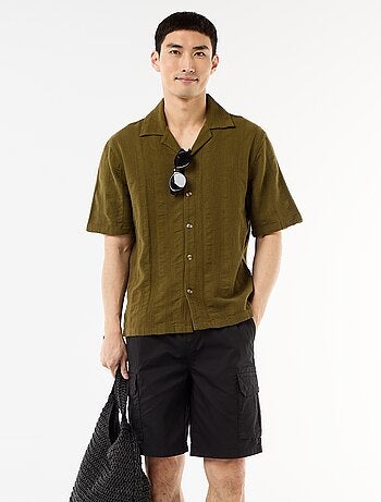 Bermuda chino en popeline avec poches à rabat