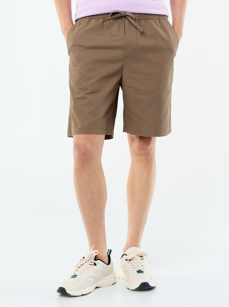 Bermuda chino en twill Marron - Kiabi