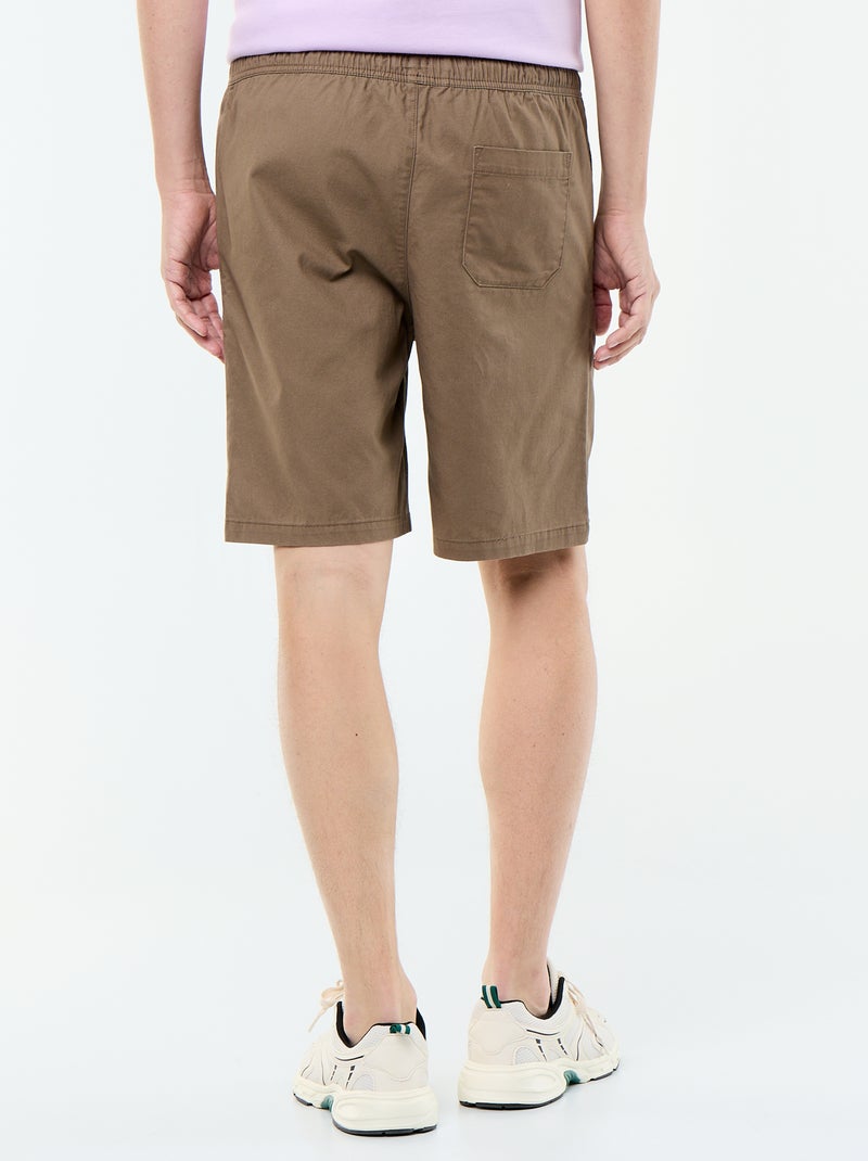 Bermuda chino en twill Marron - Kiabi