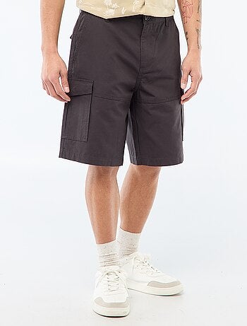 Bermuda chino en twill uni multipoches