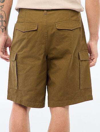 Bermuda chino en twill uni multipoches