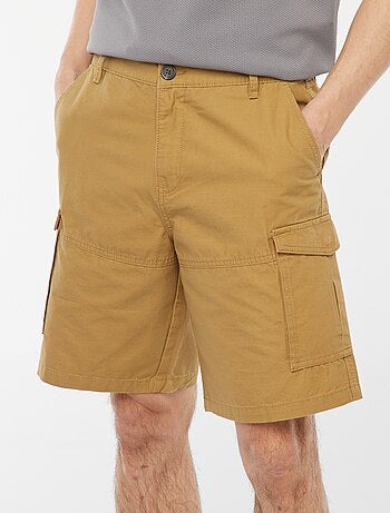 Bermuda chino en twill uni multipoches