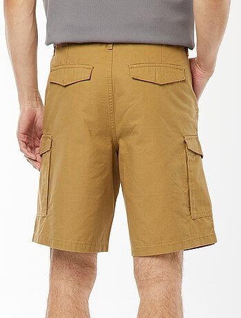 Bermuda chino en twill uni multipoches