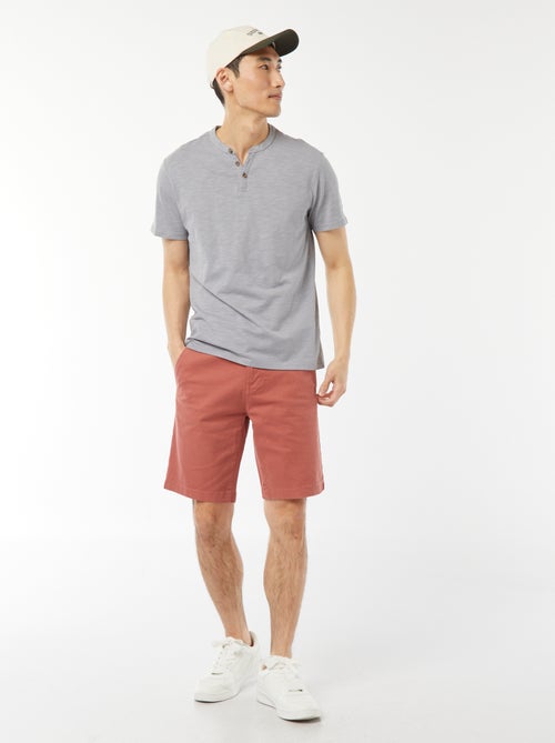 Bermuda chino en twill uni - Kiabi