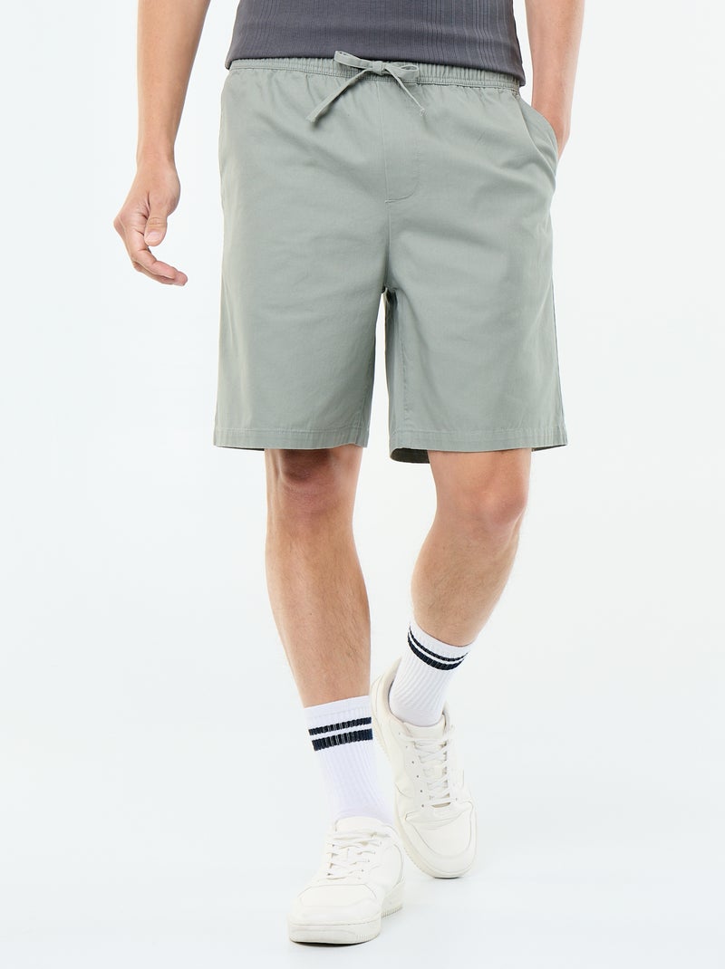 Bermuda chino en twill Vert - Kiabi