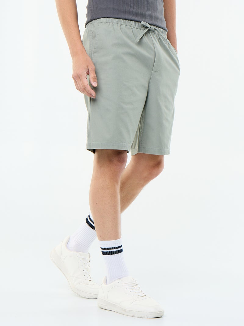 Bermuda chino en twill Vert - Kiabi