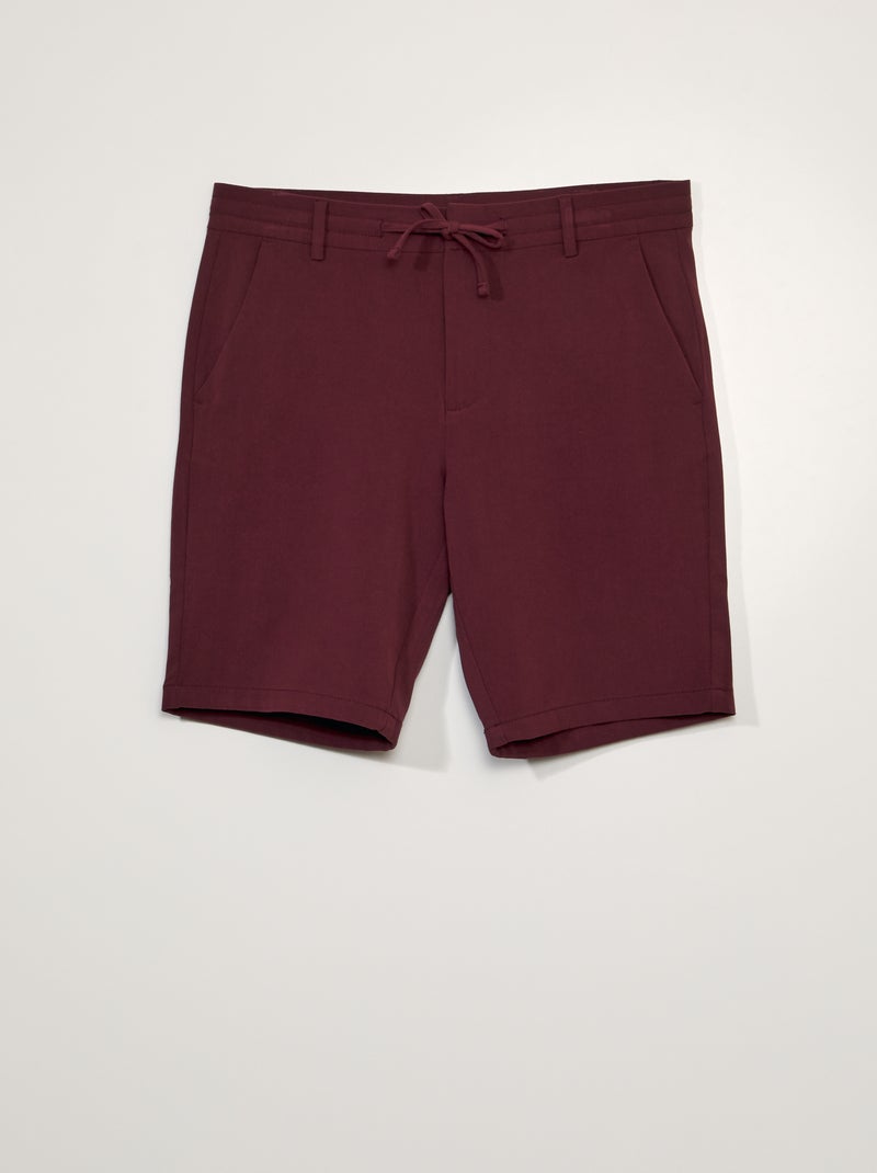 Bermuda chino léger Bordeaux - Kiabi