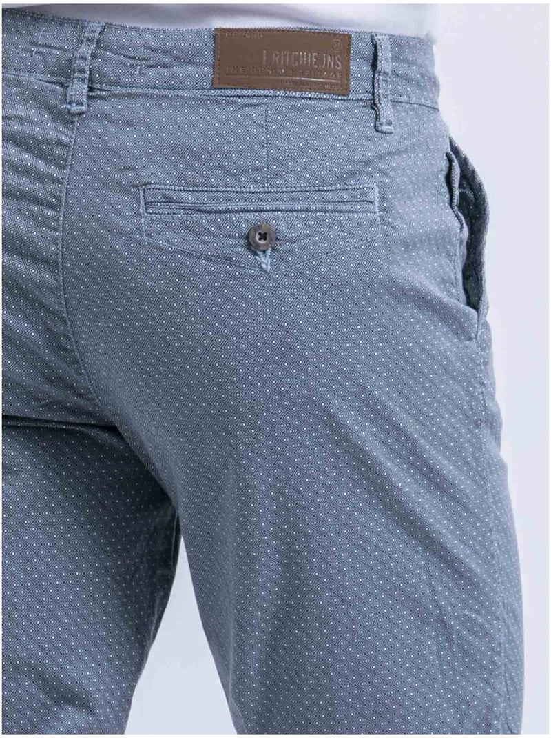 Bermuda chino motifs bolsan Bleu ciel - Kiabi