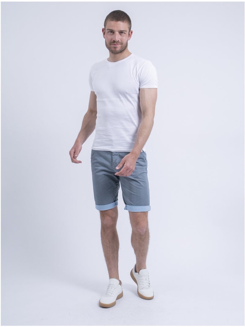 Bermuda chino motifs bolsan Bleu ciel - Kiabi