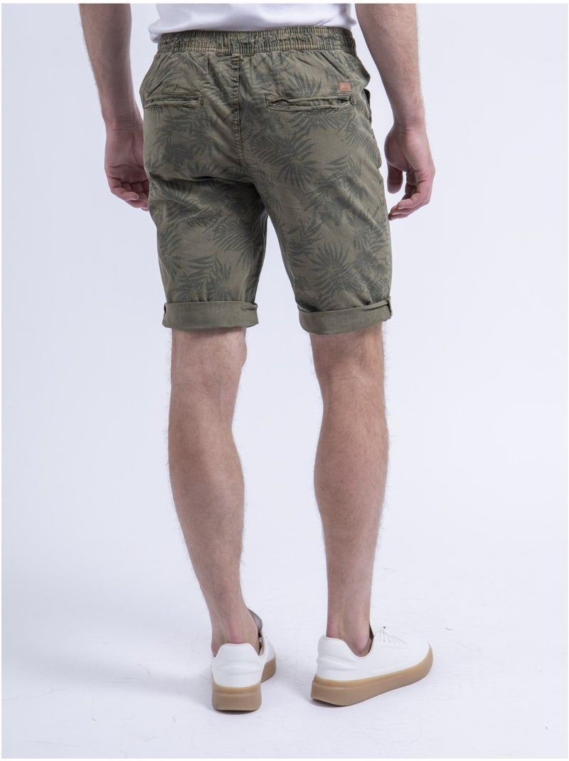 Bermuda chino motifs bostano Kaki - Kiabi