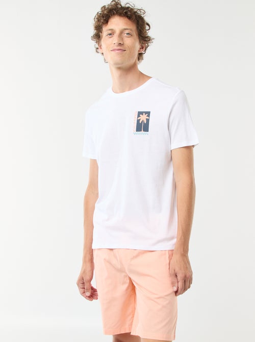 Bermuda chino uni avec cordons de serrage - Kiabi