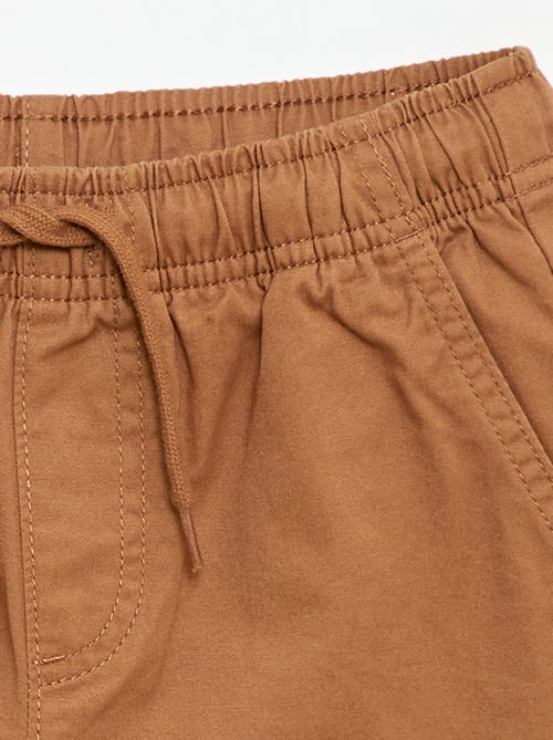 Bermuda chino uni avec liens de serrage - Kiabi