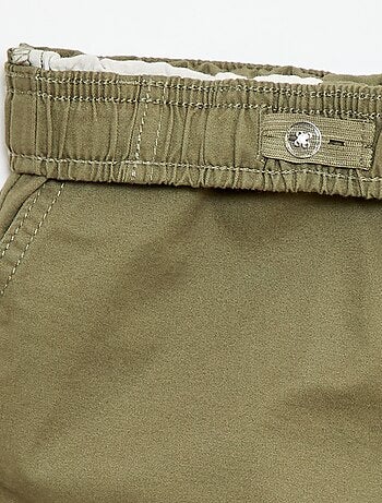 Bermuda chino uni avec liens de serrage