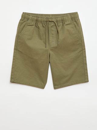 Bermuda chino uni avec liens de serrage