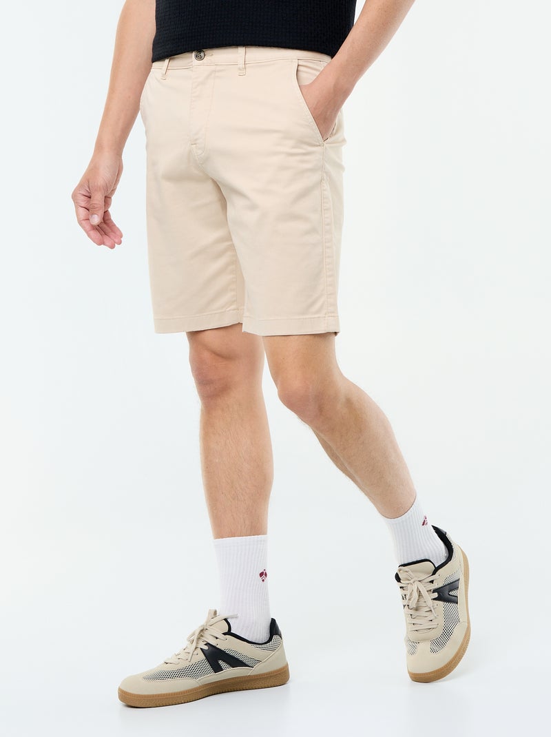 Bermuda chino uni Beige - Kiabi