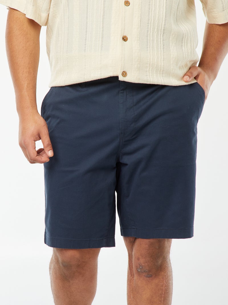 Bermuda chino uni Bleu - Kiabi