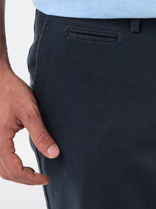 Bermuda chino uni en dobby - Kiabi