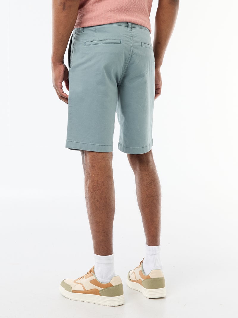 Bermuda chino uni en twill Bleu - Kiabi