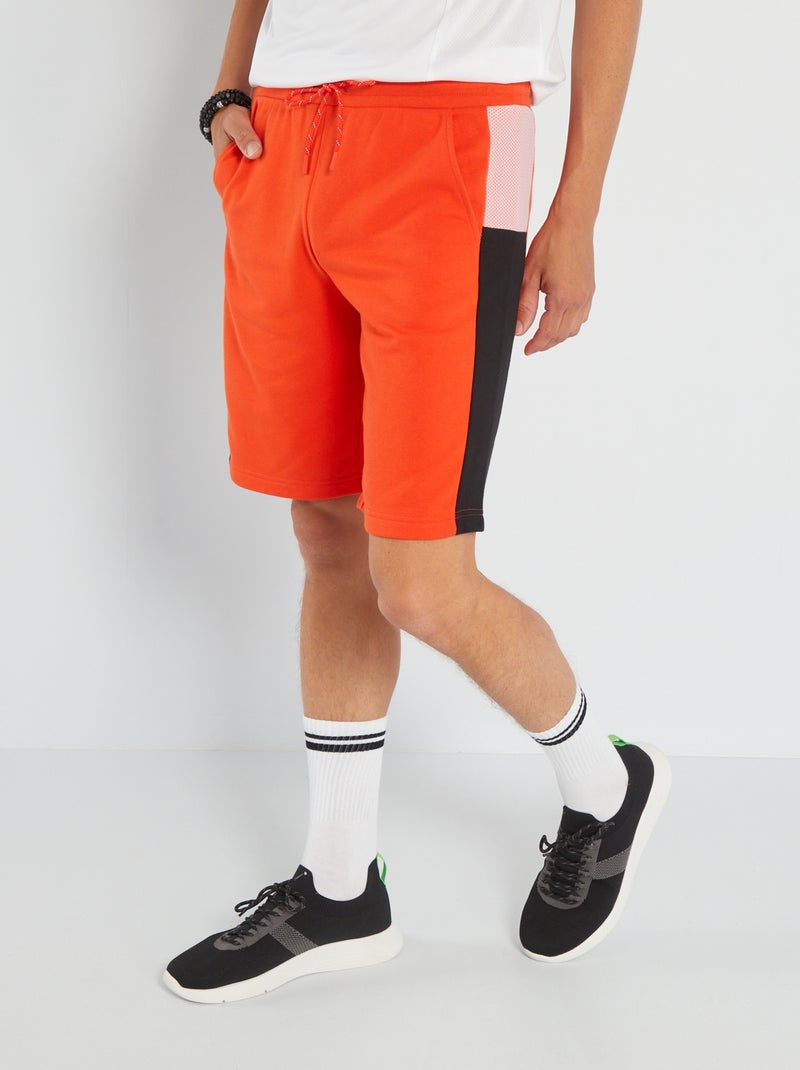 Bermuda color-block en molleton Orange - Kiabi
