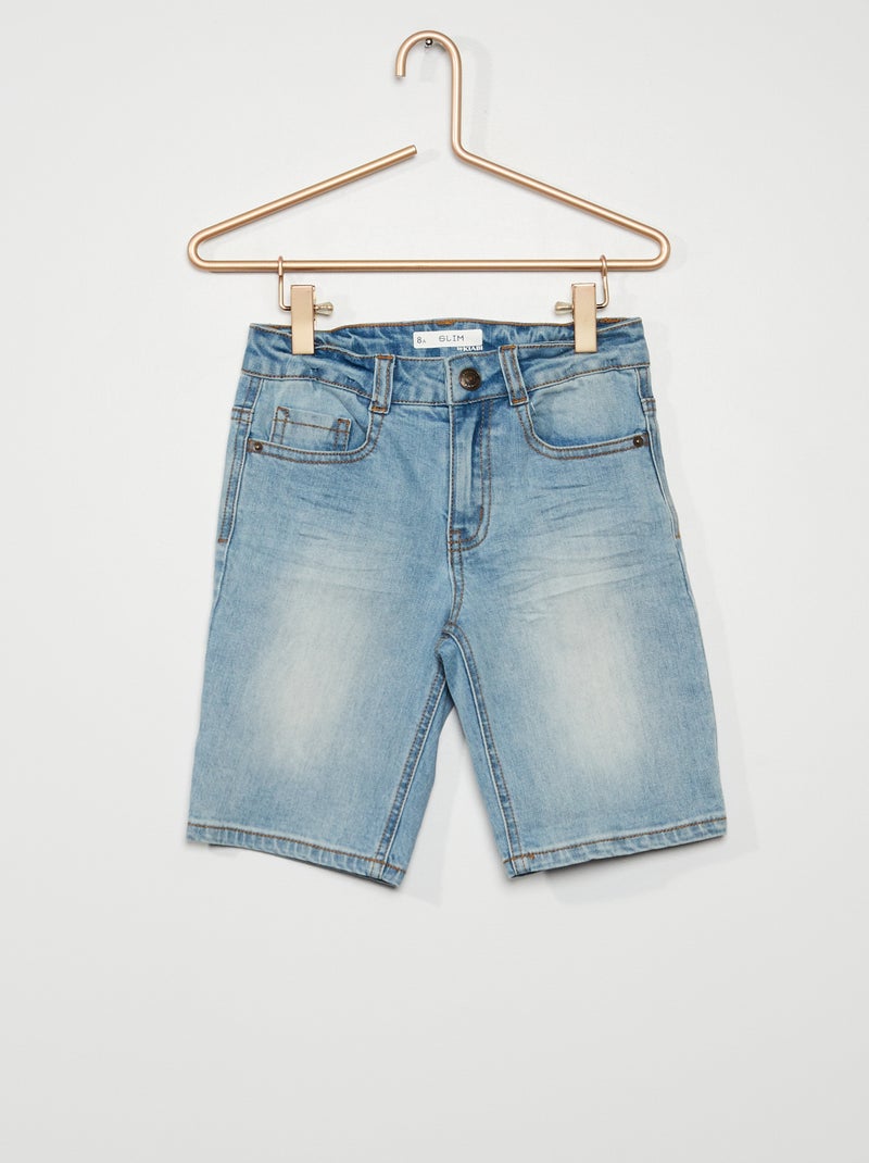 Bermuda coupe slim en jean bleu - Kiabi