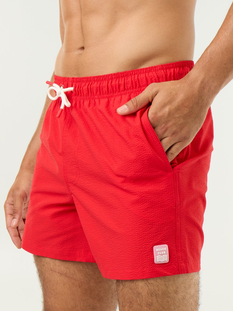 Bermuda de bain à 2 poches Rouge - Kiabi