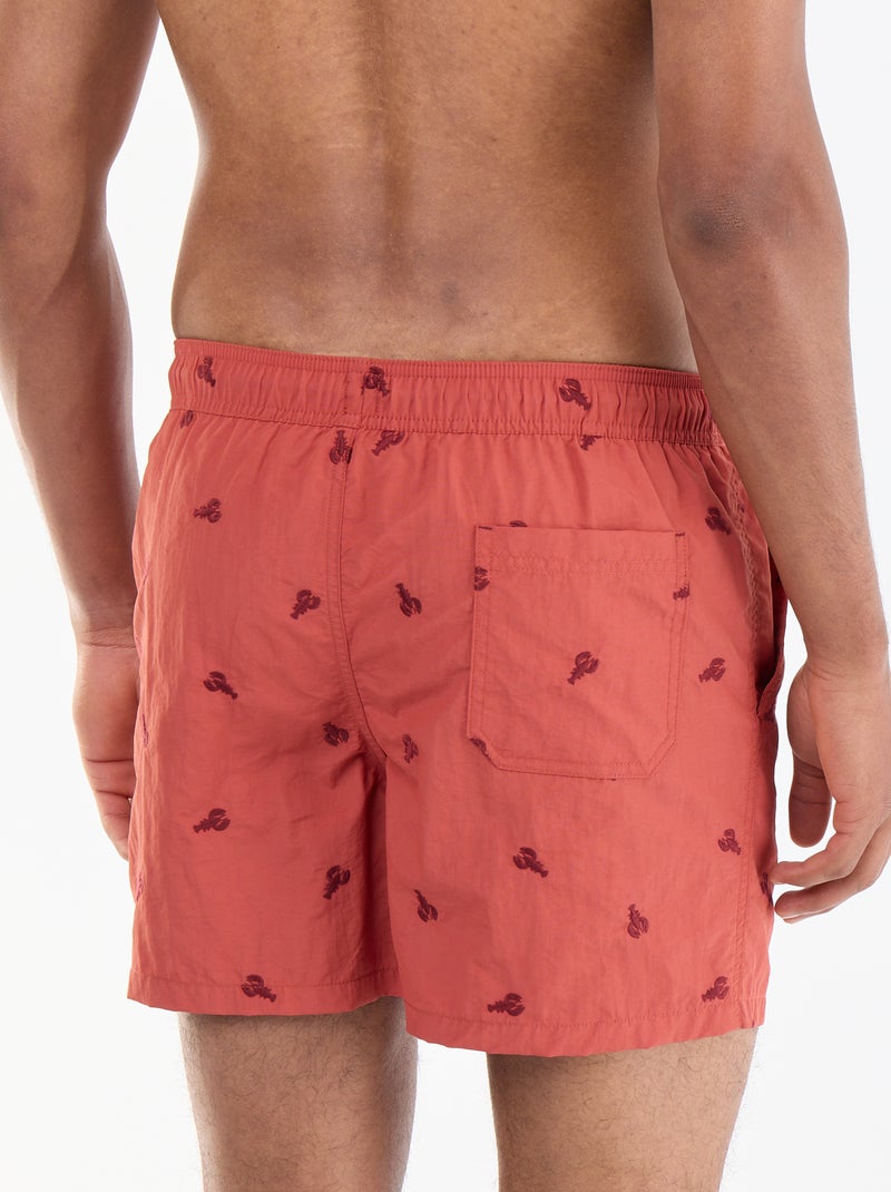 Bermuda de bain à motif Rouge - Kiabi