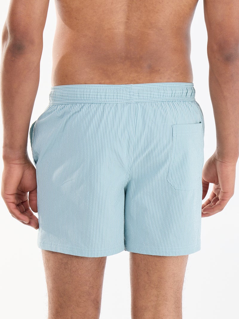 Bermuda de bain en seersucker Bleu - Kiabi