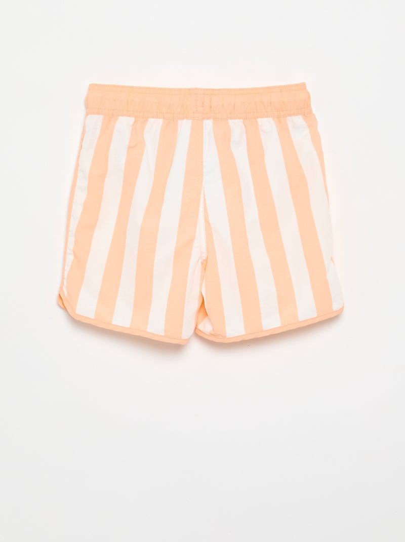 Bermuda de bain rayé Orange - Kiabi