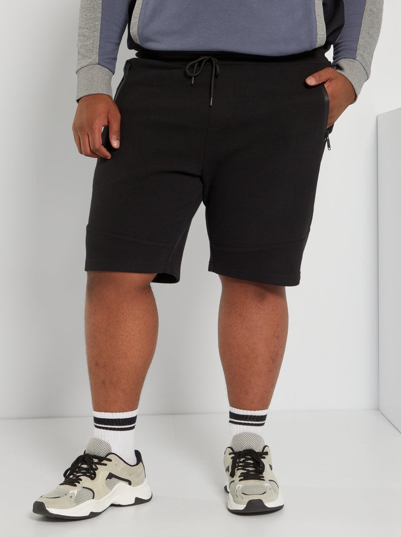 Bermuda de sport en maille piquée noir - Kiabi